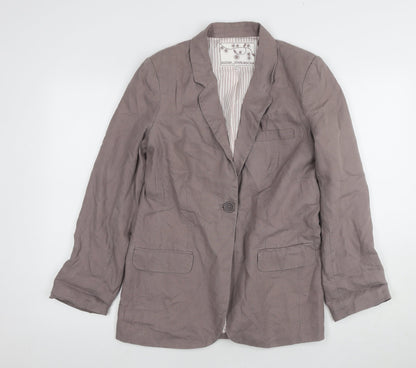 Rocha John Rocha Brown Linen Blazer Women Size 8
