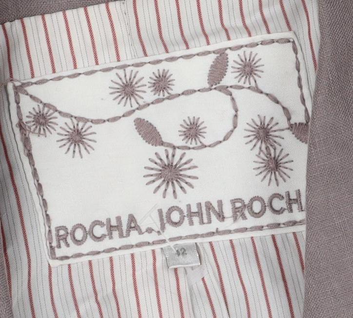 Rocha John Rocha Brown Linen Blazer Women Size 8