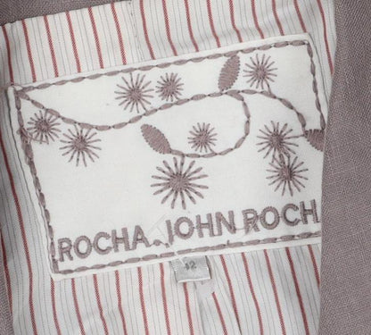Rocha John Rocha Brown Linen Blazer Women Size 8