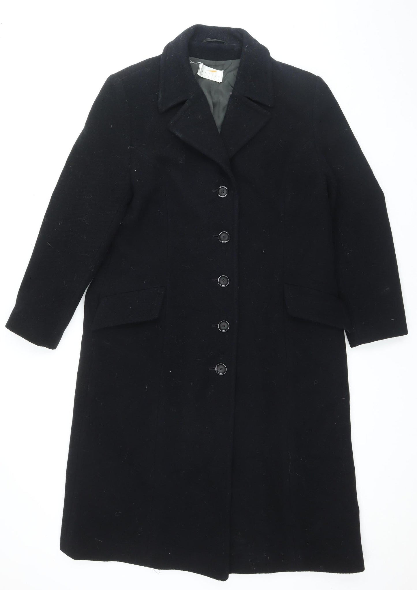 UK Size 14 Precis Black Overcoat