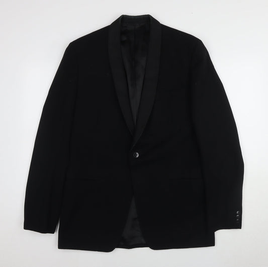 Mens UK Size 40 Maenson Regular Black Suit Tuxedo