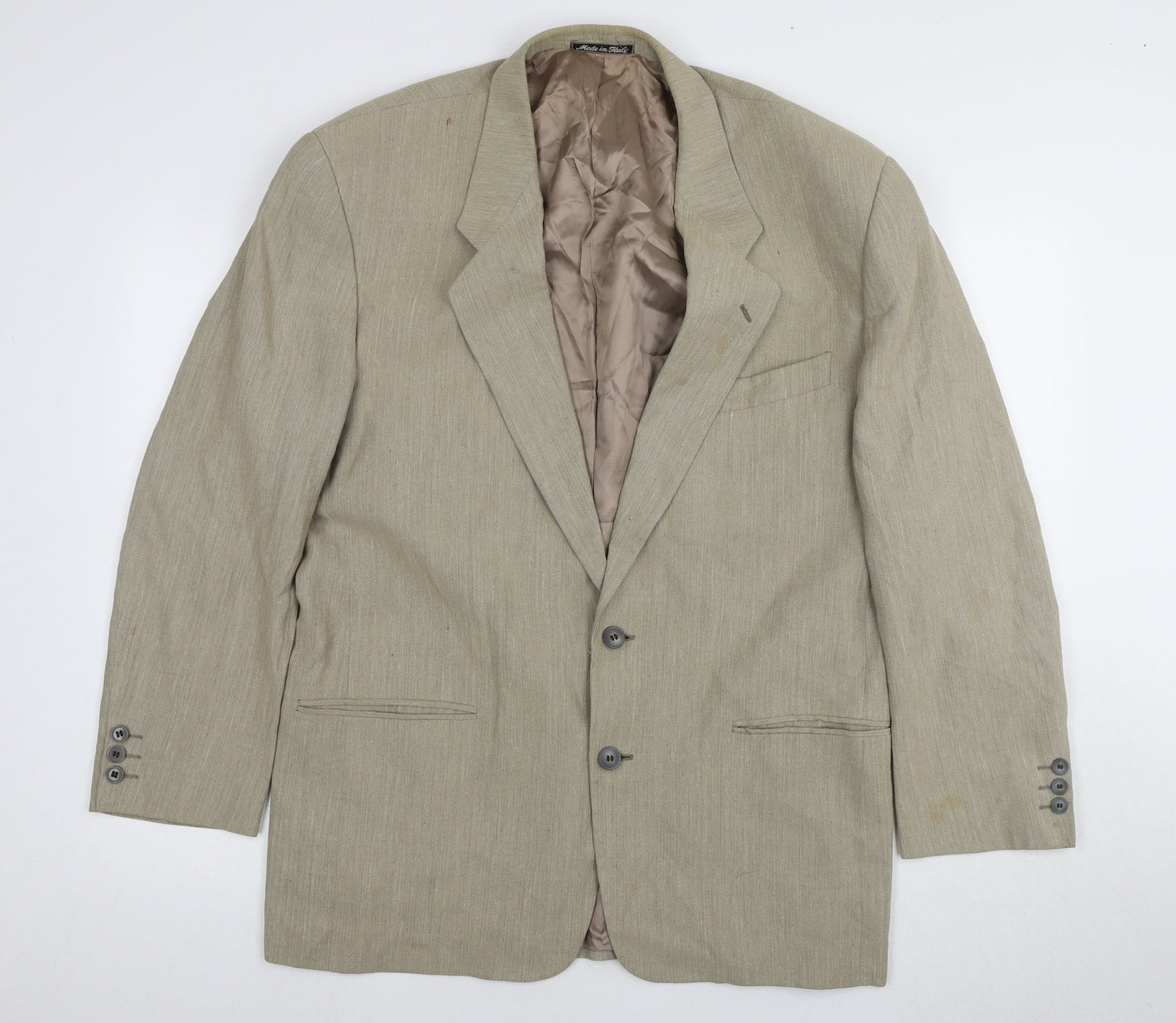 Mens UK Size 44 Emporio Armani Regular Beige Suit Jacket