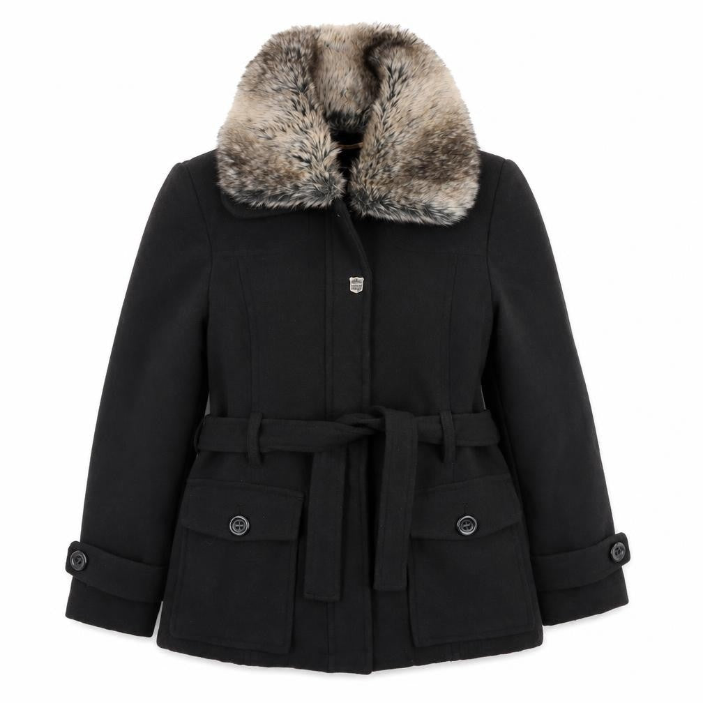Womens UK Size L Brave Soul Black Overcoat