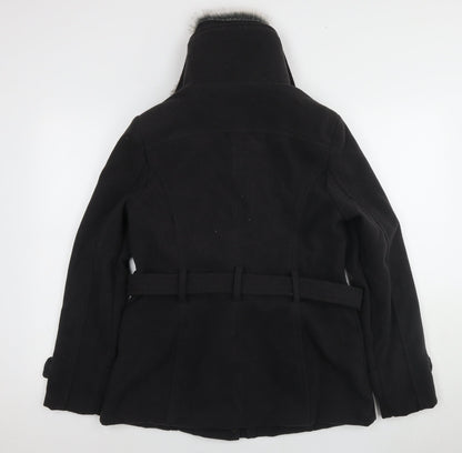 Womens UK Size L Brave Soul Black Overcoat