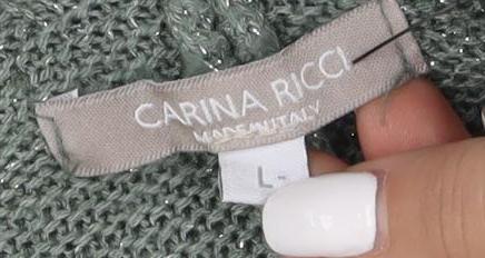Womens UK Size L CARINA RICCI Green Cardigan Jumper