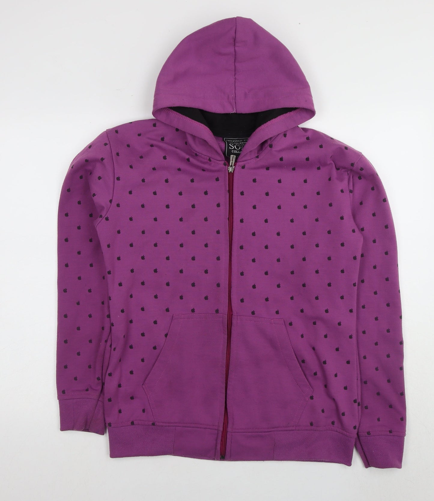 Sonu Collection Women's XL Purple Polka Dot Full Zip Hoodie