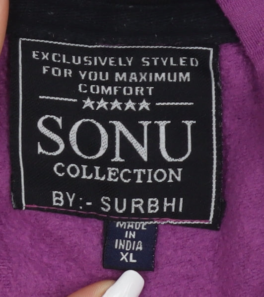 Sonu Collection Women's XL Purple Polka Dot Full Zip Hoodie