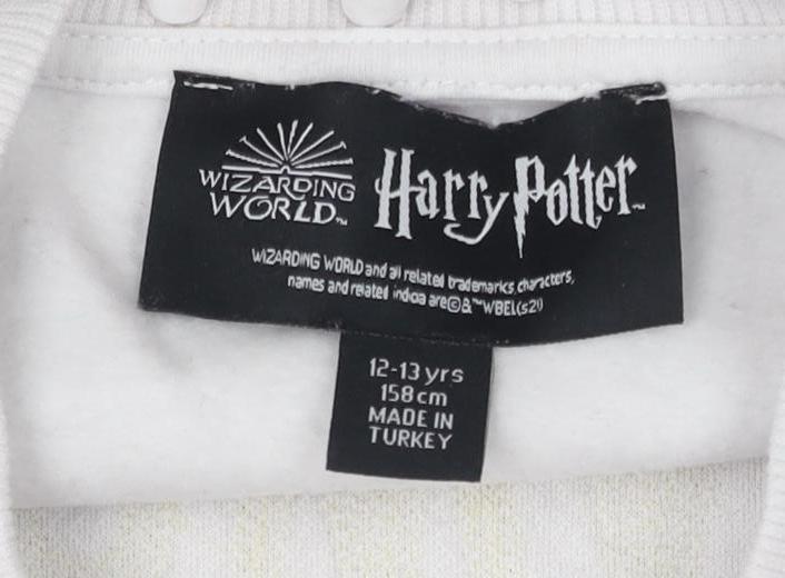 Harry Potter Girls White Sweatshirt Pullover 12-13 Years