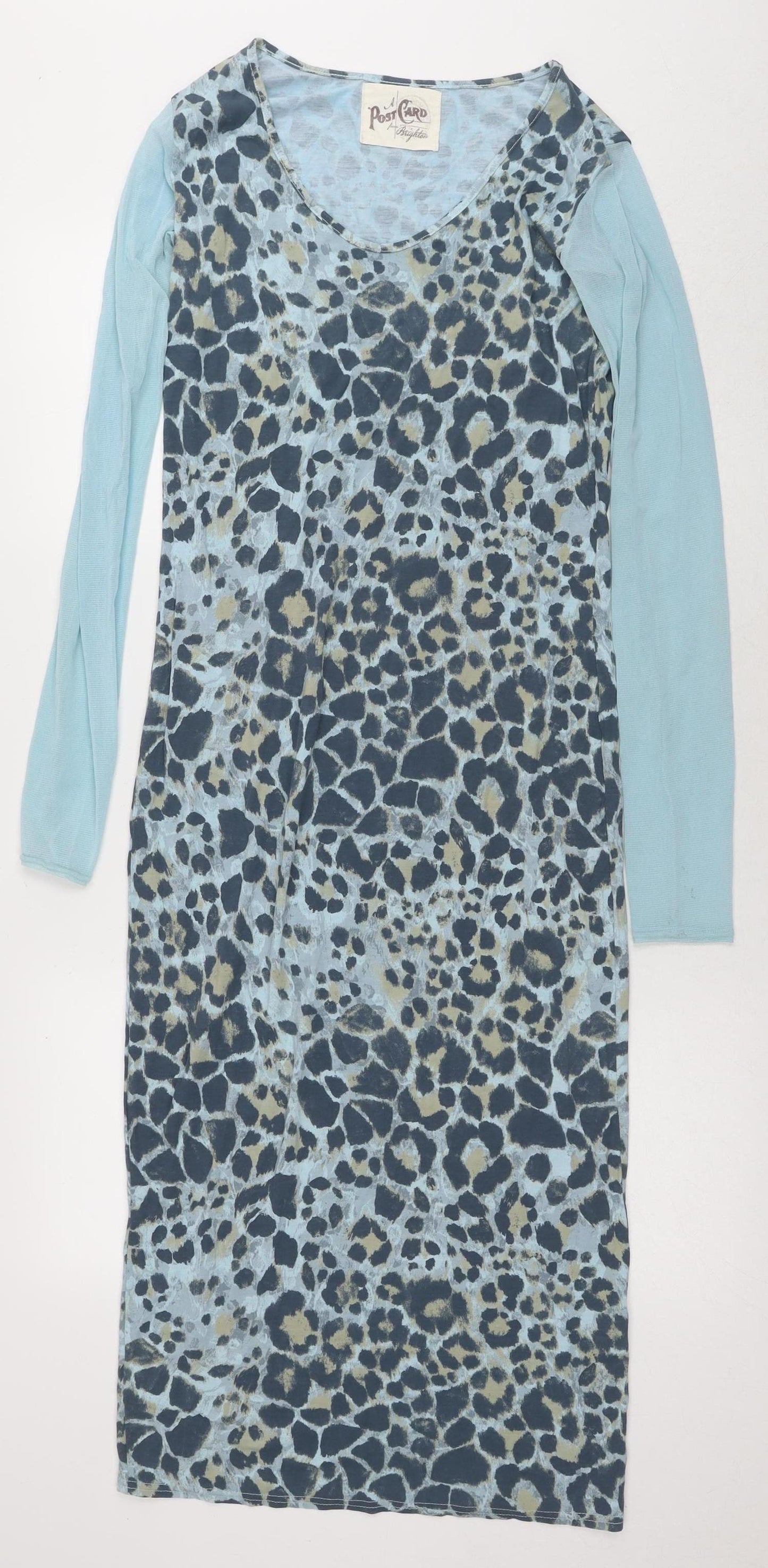 Post Card Women's Blue Animal Print Dress Size 2