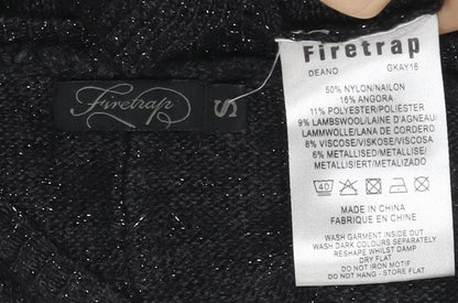 Womens UK Size S Firetrap Black Pullover Jumper