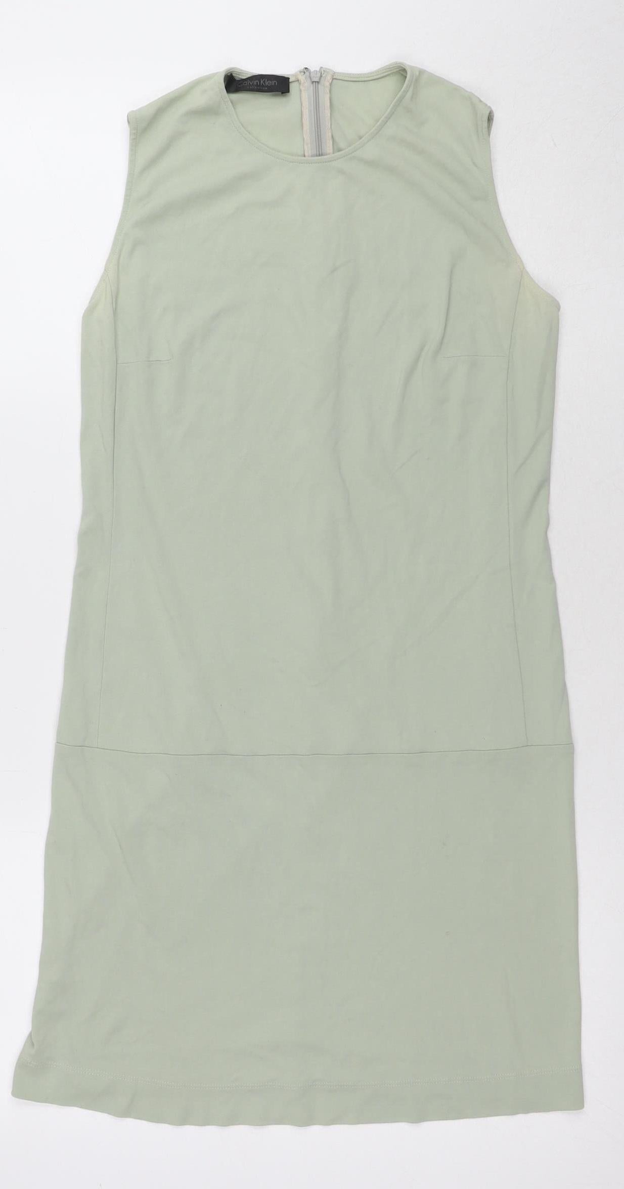 Calvin Klein Women's Green Midi Shift Dress Size 2