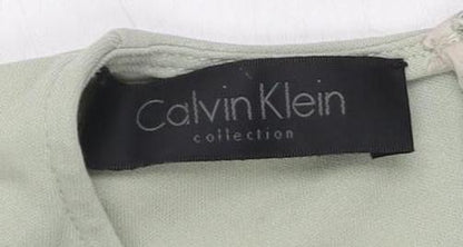 Calvin Klein Women's Green Midi Shift Dress Size 2