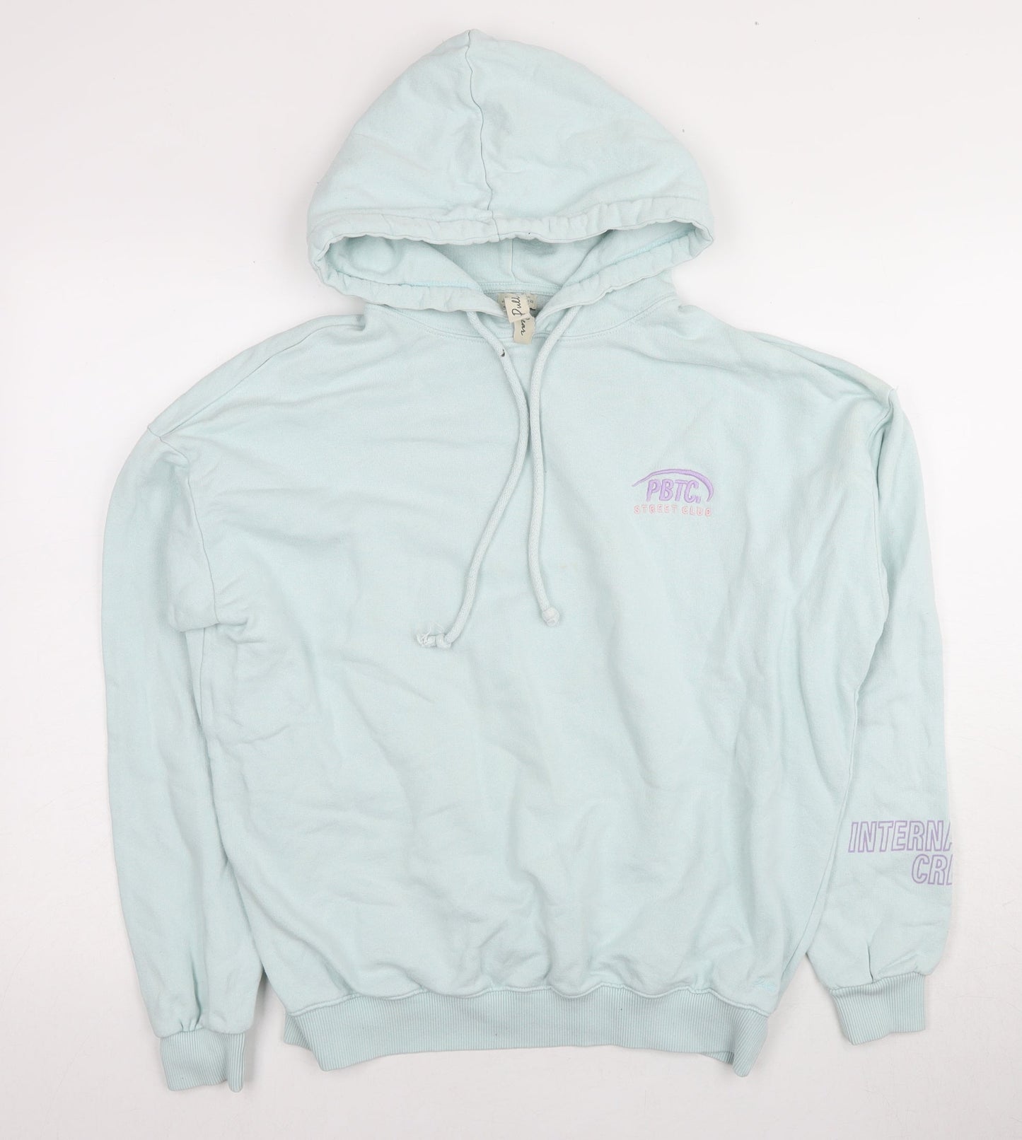 Womens UK Size S Pull&Bear Blue Pullover Hoodie