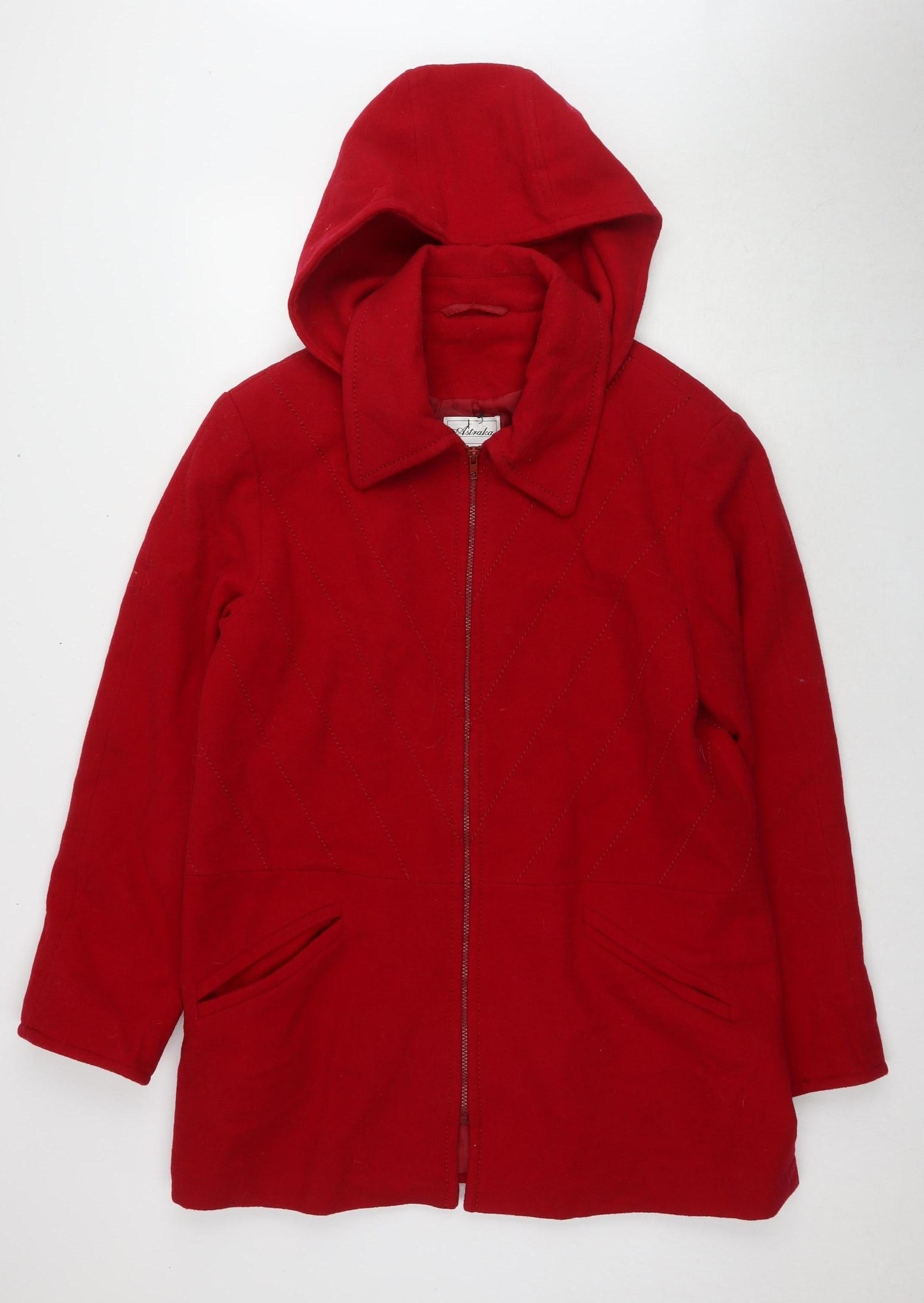 Womens UK Size S Astraka Red Quilted Coat