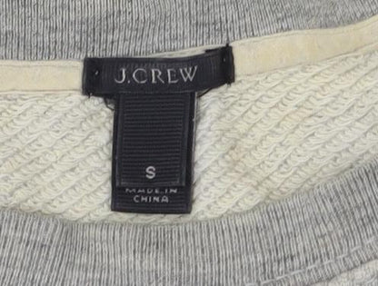 J.Crew Women's Grey Crew Neck Sweatshirt, Heart Print, Size S
