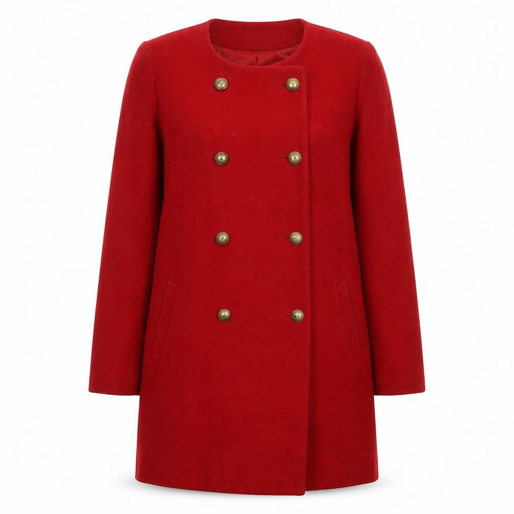 Womens UK Size 10 Mango Red Pea Coat