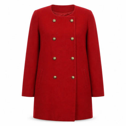 Womens UK Size 10 Mango Red Pea Coat