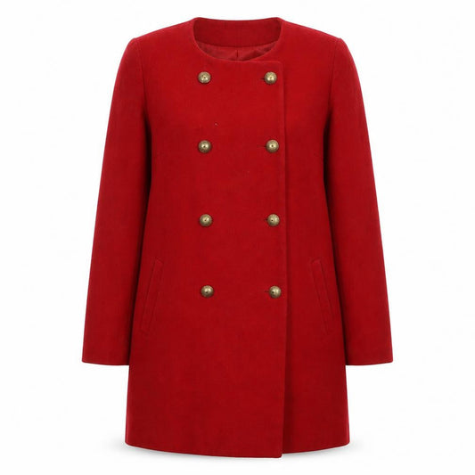 Womens UK Size 10 Mango Red Pea Coat