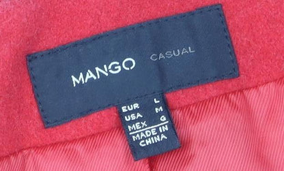 Womens UK Size 10 Mango Red Pea Coat