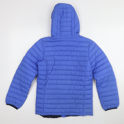 Janus Boys Blue Puffer Jacket 11 Plus Winter Hooded