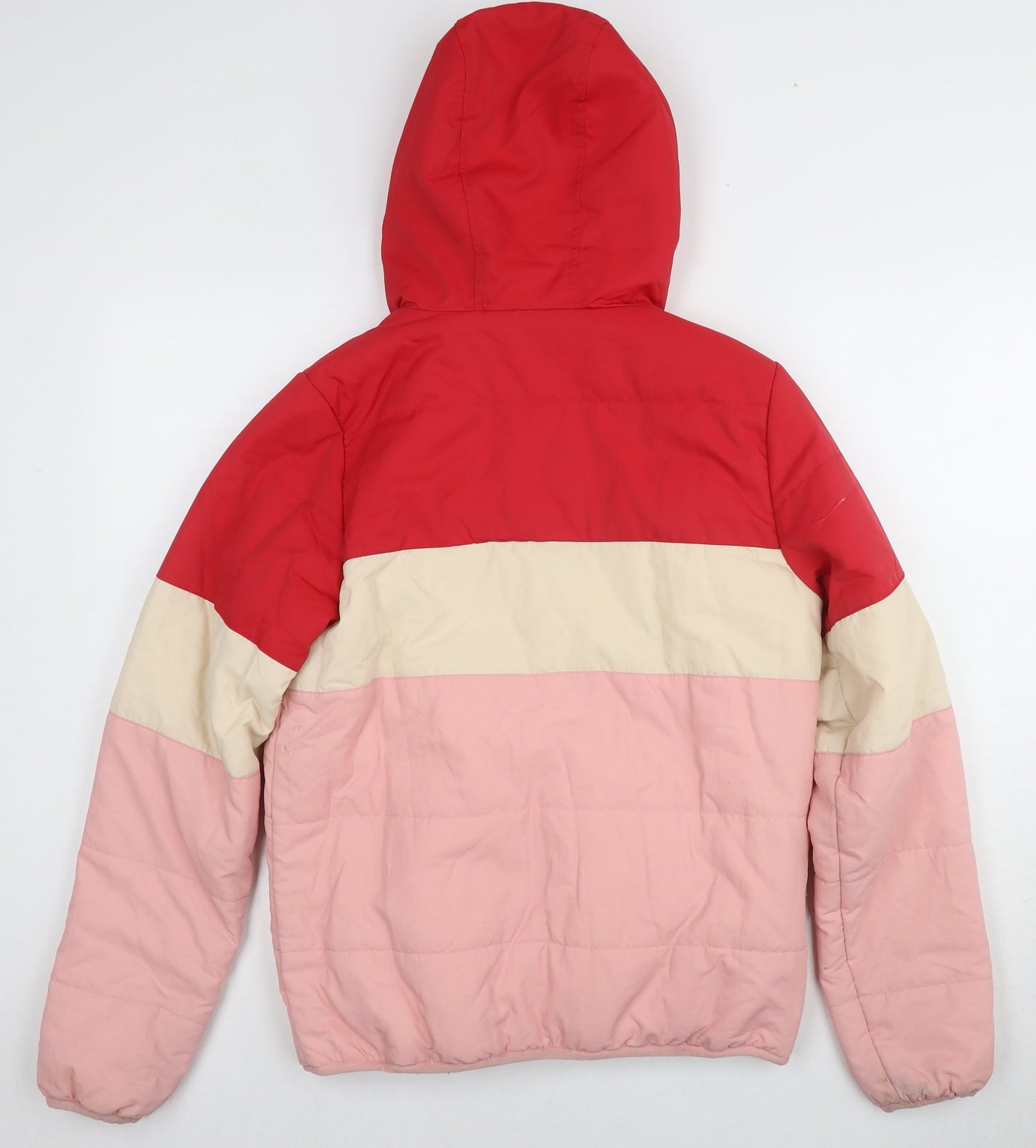 Rip Curl Girls Puffer Jacket Red, Pink & Beige 12Y Winter