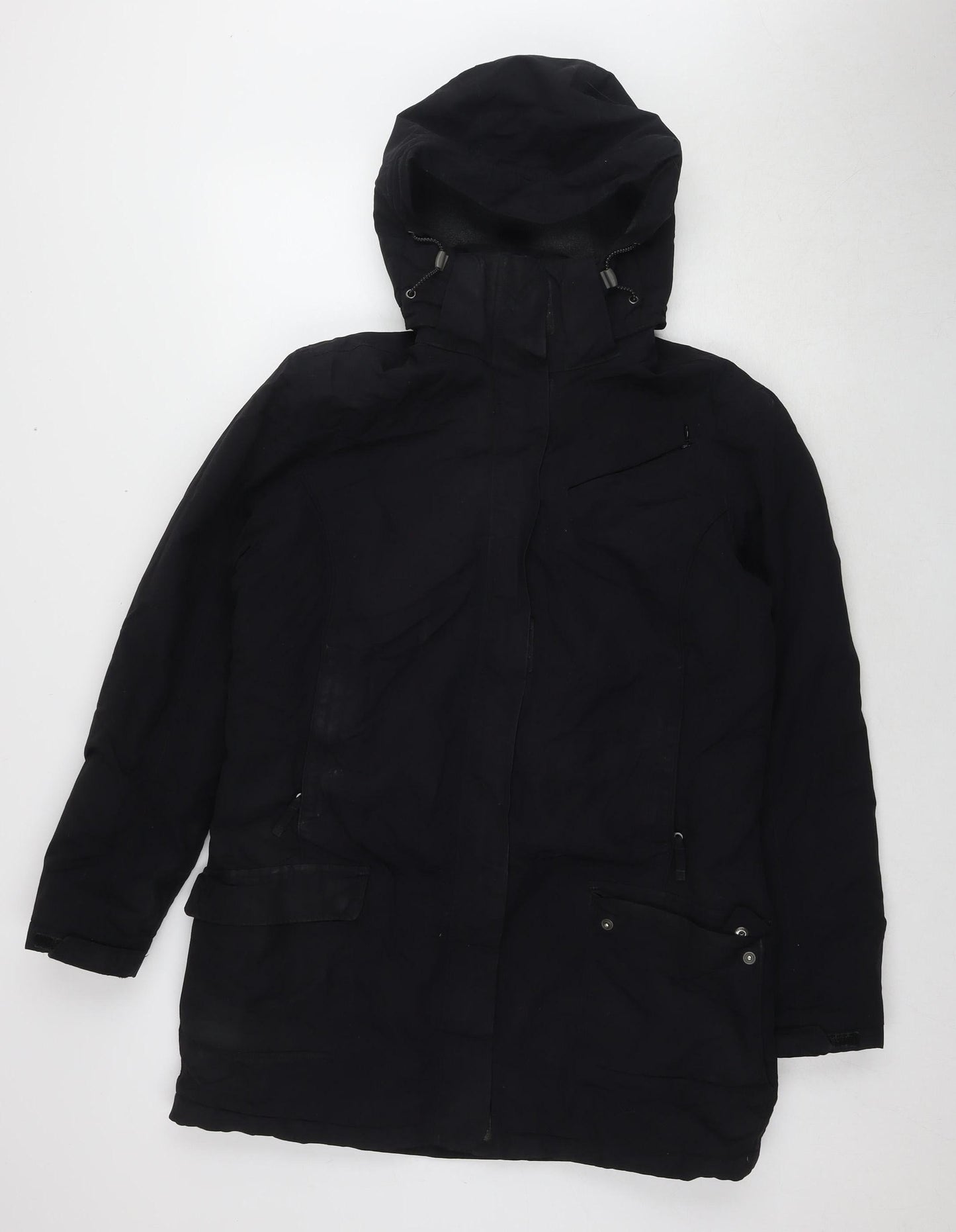 Mens UK Size S Lands' End Black Parka Coat