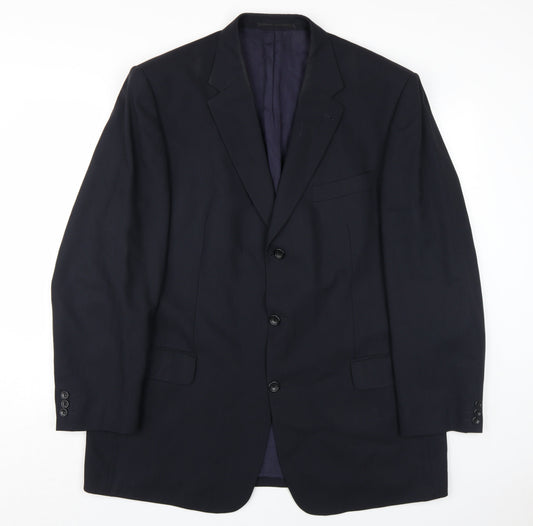 Ferkinghoff Men's Black Blazer Size 46R Single-Breasted