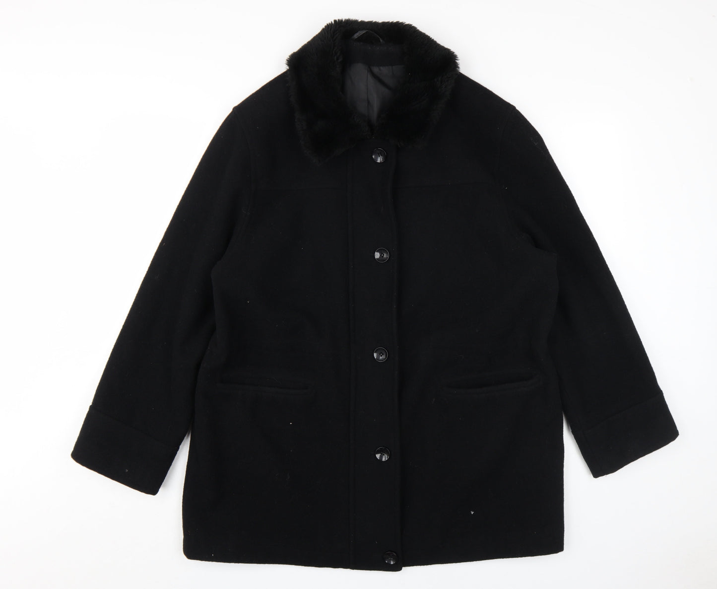 Womens UK Size M Richards Black Overcoat