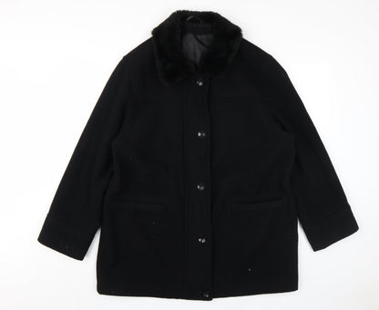 Womens UK Size M Richards Black Overcoat