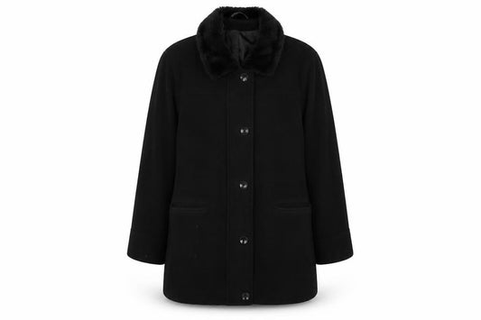 Womens UK Size M Richards Black Overcoat