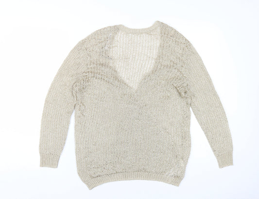 Womens UK Size M Zara Beige Pullover Jumper