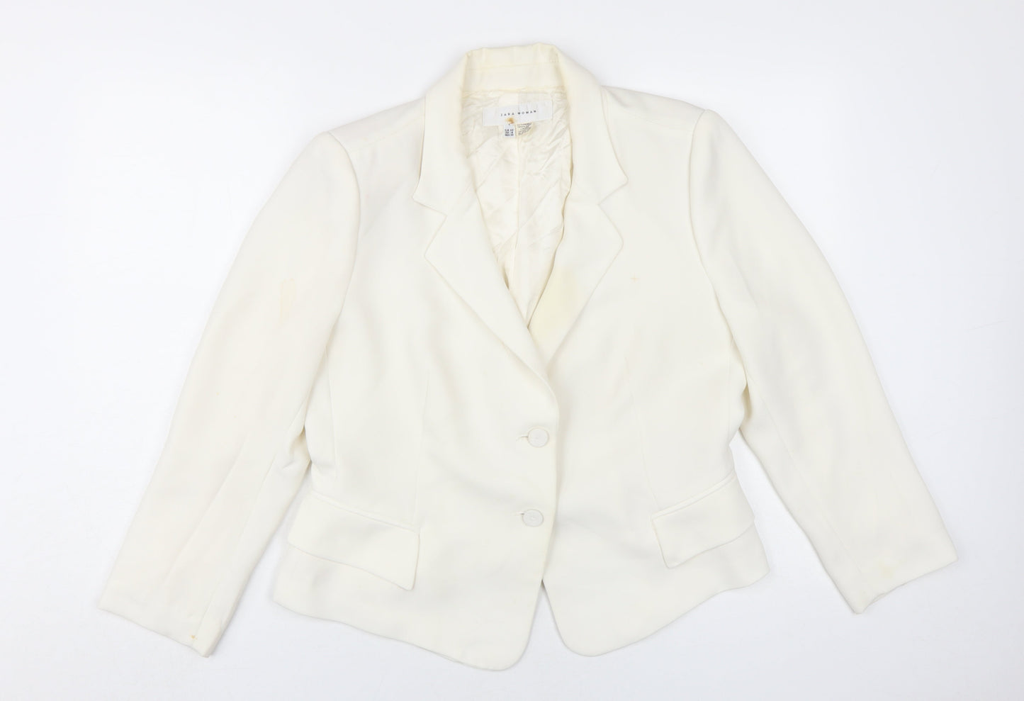 Zara Woman Ivory Blazer Women Size 18 Notch Lapel
