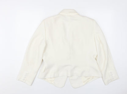 Zara Woman Ivory Blazer Women Size 18 Notch Lapel
