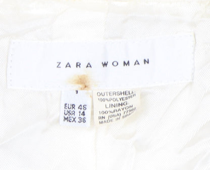 Zara Woman Ivory Blazer Women Size 18 Notch Lapel