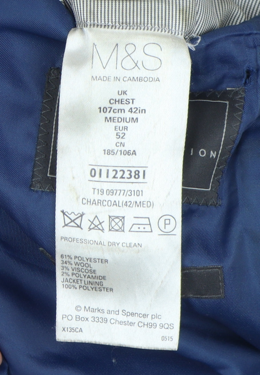 Mens UK Size 42 Marks and Spencer Regular Grey Suit Jacket