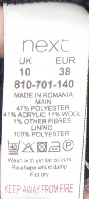 Womens UK Size 10 NEXT Blue Overcoat