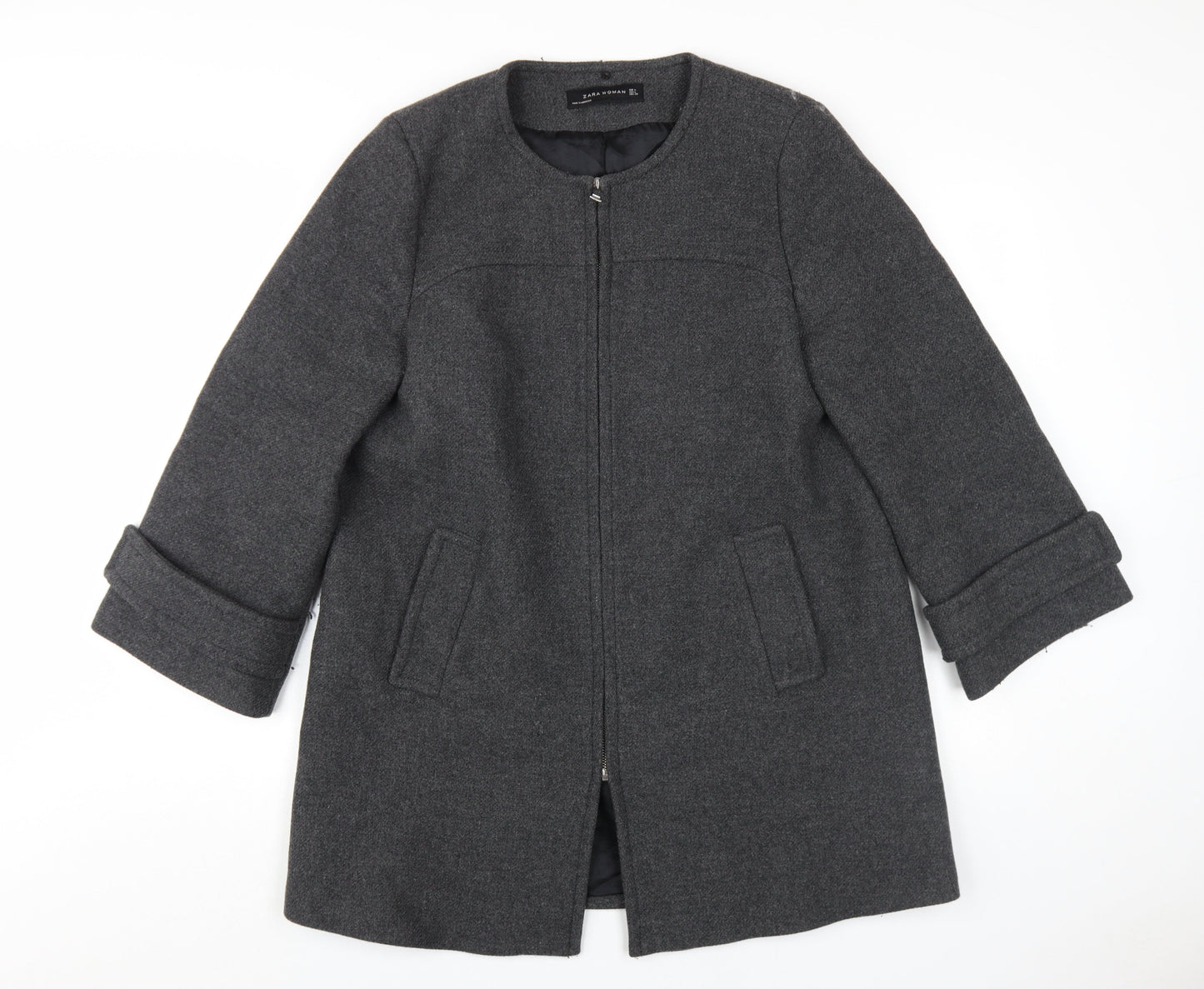 Womens UK Size 14 Zara Grey Overcoat