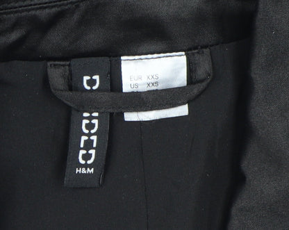 Womens UK Size 2XS H&M Black Basic Jacket