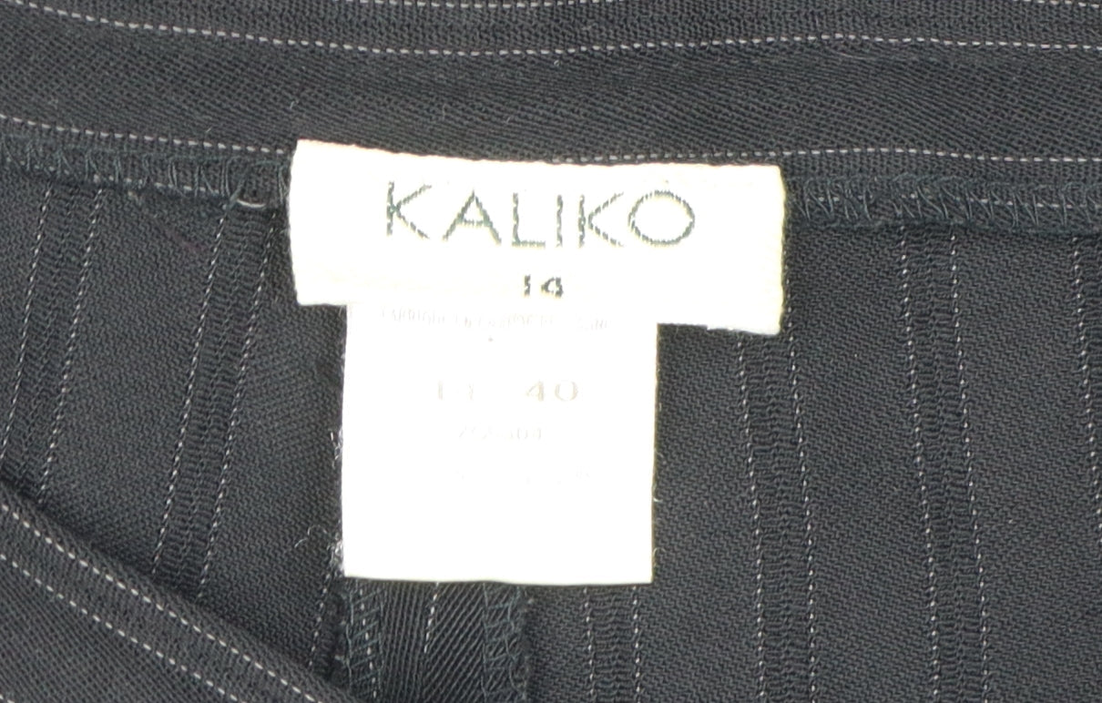 Womens UK Size 12 Kaliko Regular Fit Dress Pants Black Trousers