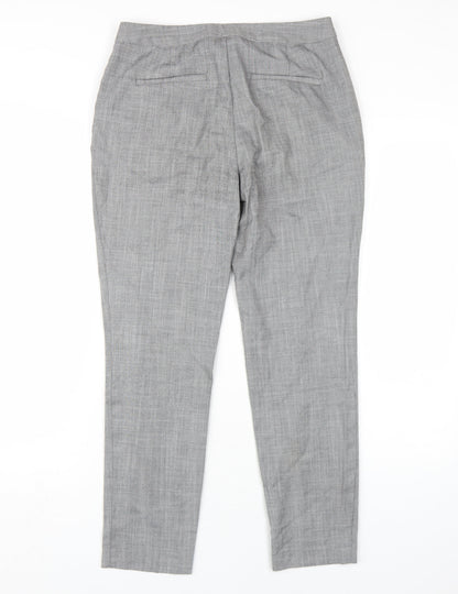 Womens UK Size 8 Zara Regular Fit Dress Pants Grey Trousers
