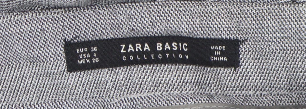 Womens UK Size 8 Zara Regular Fit Dress Pants Grey Trousers