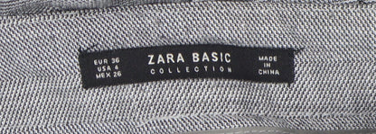 Womens UK Size 8 Zara Regular Fit Dress Pants Grey Trousers