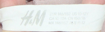 H&M Girls Pink Velvet Hooded Full Zip Hoodie 12-13 Years