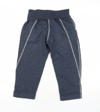 M&Co Girls Blue Jogger Trousers 11-12 Years Cotton Blend