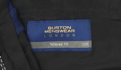 Mens UK Size 36R Burton Menswear London Regular Fit Dress Pants Blue Trousers