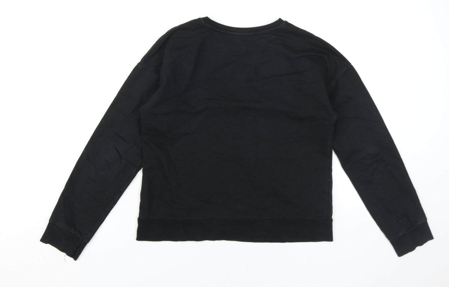 M&Co Girls Black Rhinestone Pullover Sweatshirt 11-12 Years
