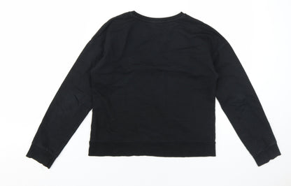 M&Co Girls Black Rhinestone Pullover Sweatshirt 11-12 Years