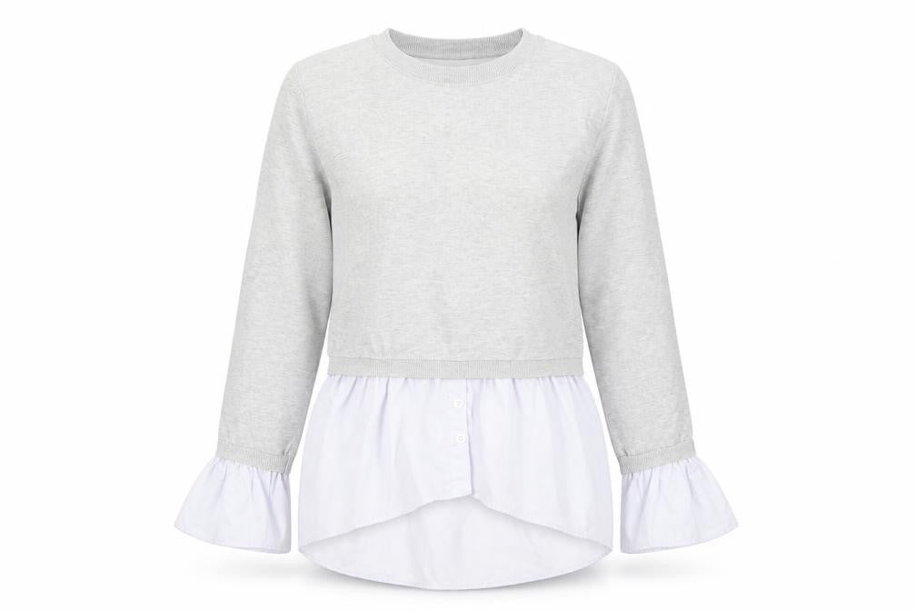 Womens UK Size M QED London Grey Pullover Jumper