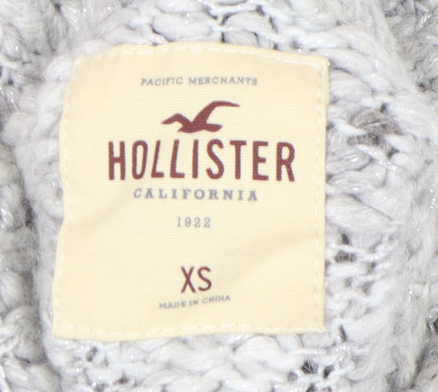 Womens UK Size XS Hollister Grey Pullover Jumper