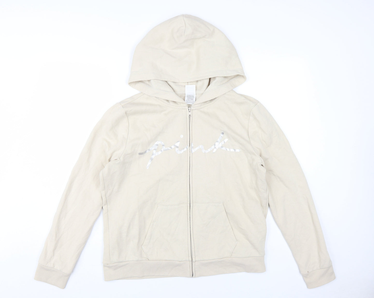 Victoria's Secret Women's Beige Full Zip Hoodie L